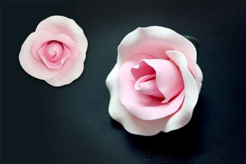 Medium Pink Gumpaste Rose - Click Image to Close